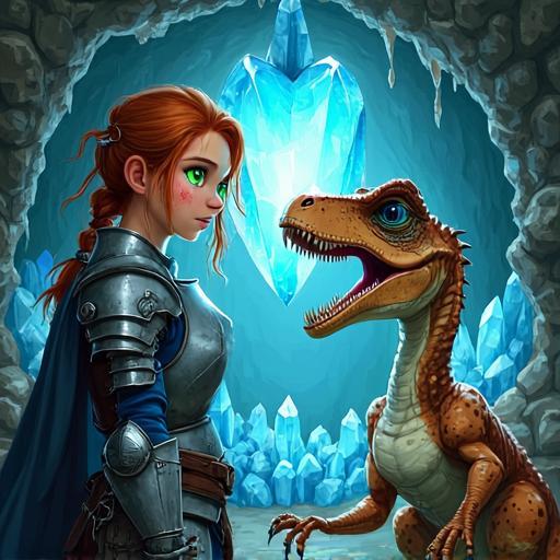 Kaelan and her mount, Rider, find the source of the sickness: a giant, pulsating crystal heart.