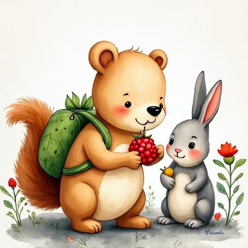 Pip and his friends start sharing colorful items to bring color back to the flowers.