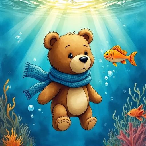 Barnaby the teddy bear falls from a boat and finds himself alone in the vast ocean.