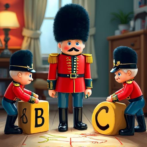 The toy soldiers work together, using teamwork and alphabet tracing skills to put the letters back in place.