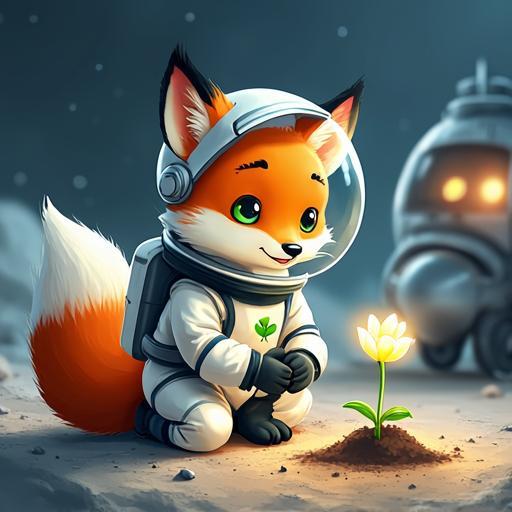 Having fixed the ship, Leo plants the Star Seed, which blooms into a beautiful, glowing flower.