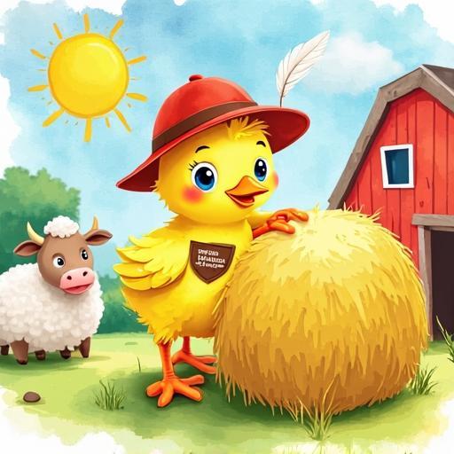 Pippin meets the farm animals and climbs a big, white haystack.