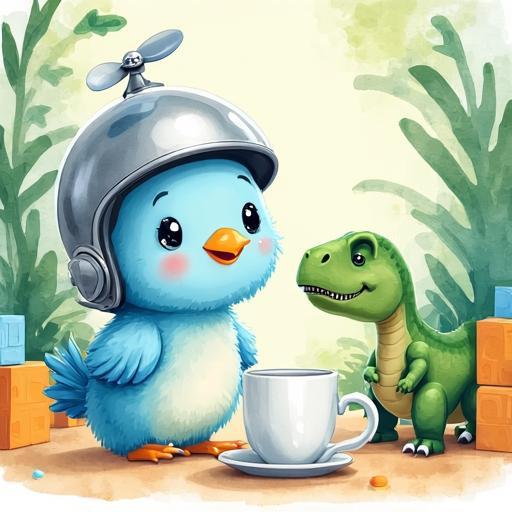 Tiko imagines traveling to a land of toy dinosaurs.