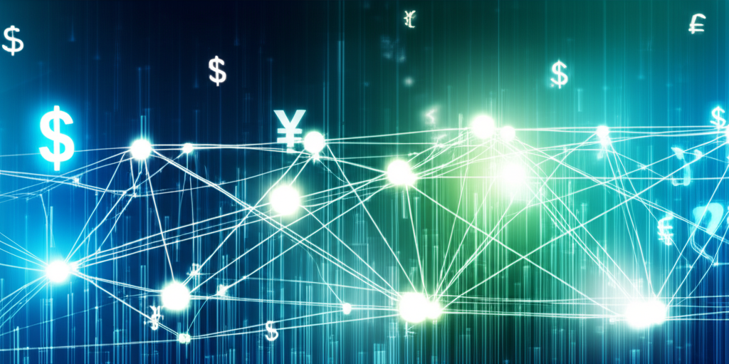 金融與科技融合的概念圖，資本流向科技創新領域。