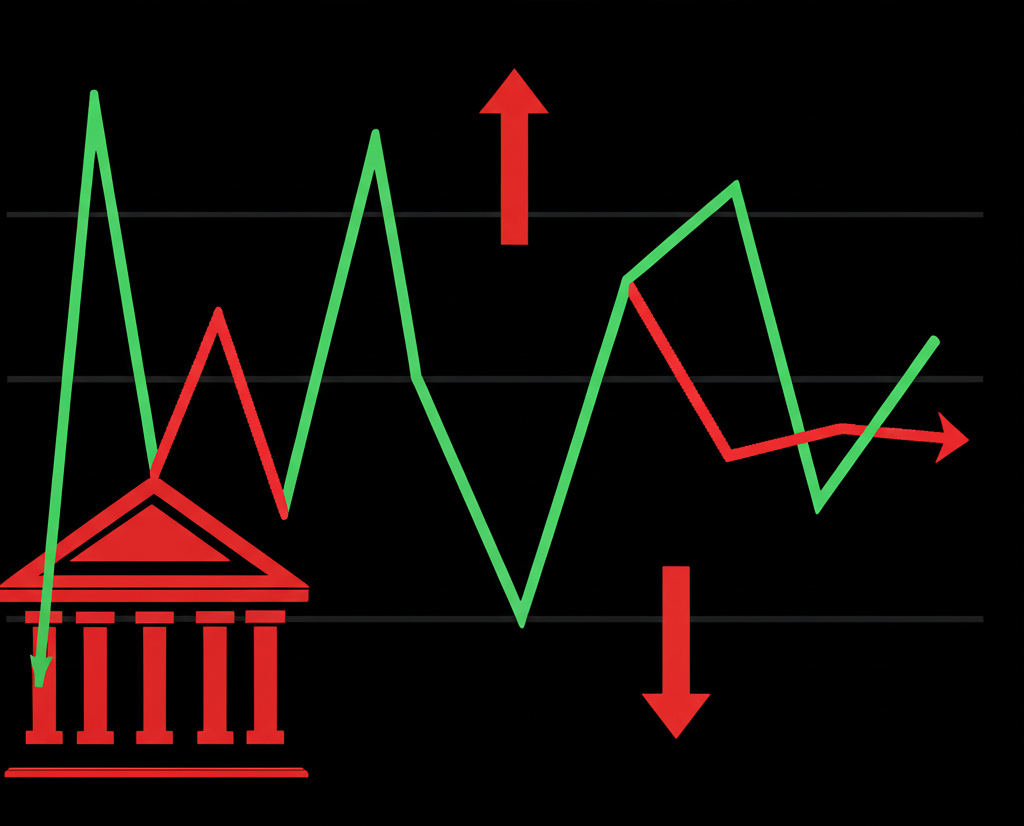 一幅概念圖，描繪美國與瑞士雙方透過下棋來象徵貿易戰與關稅威脅。