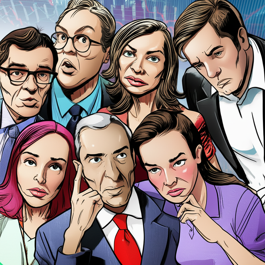 一位投資者正在電腦前查看股票行情,表情困惑。