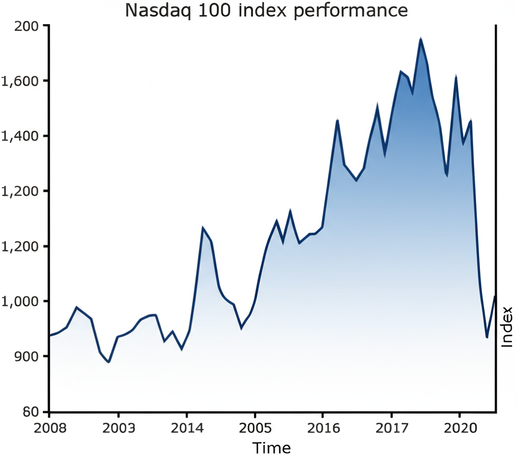 那斯達克100指數的抽象視覺化