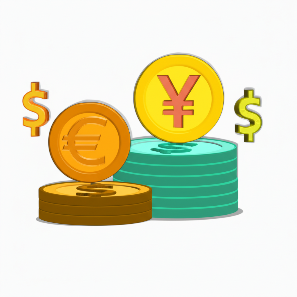 貨船在港口停靠,象徵國際貿易活動。