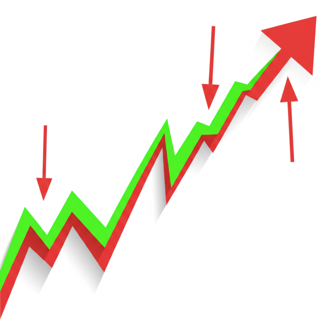市場圖表顯示股票價格變動與趨勢