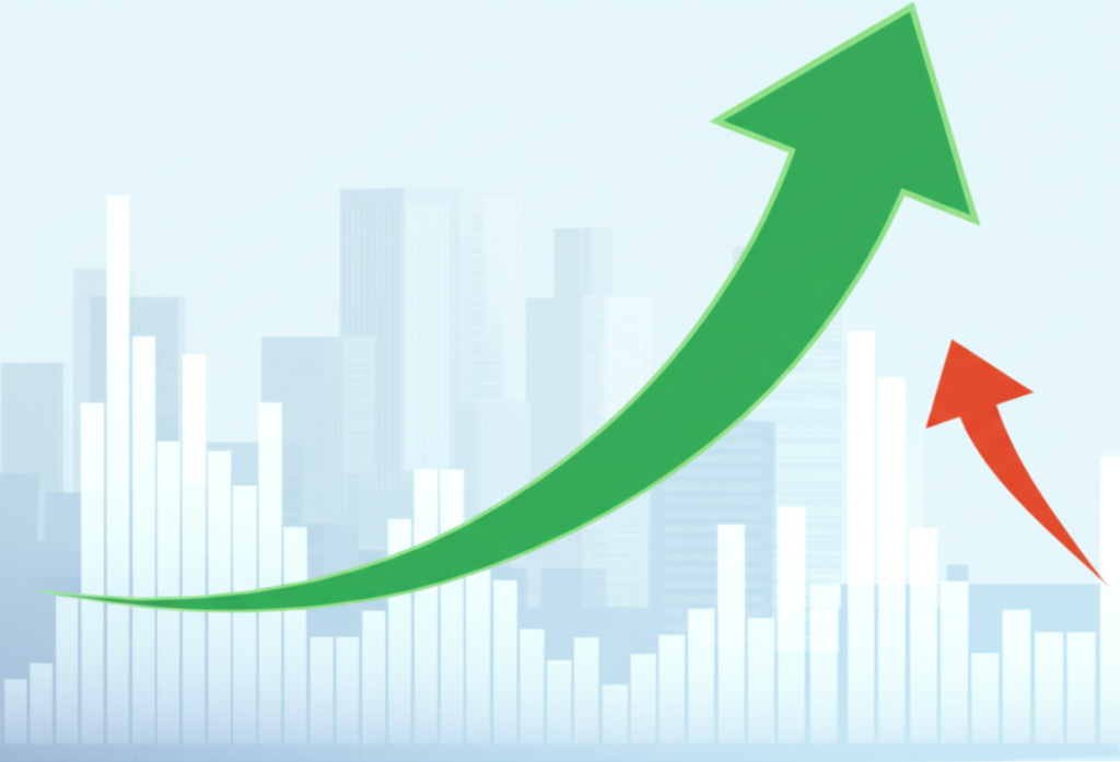 顯示市場波動與股價走勢的金融圖表