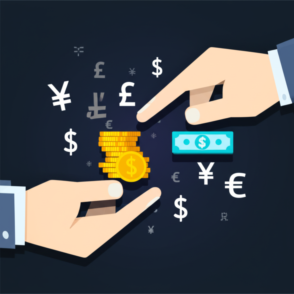 銀行櫃檯上的數位外匯牌告顯示各種貨幣買入與賣出價格。