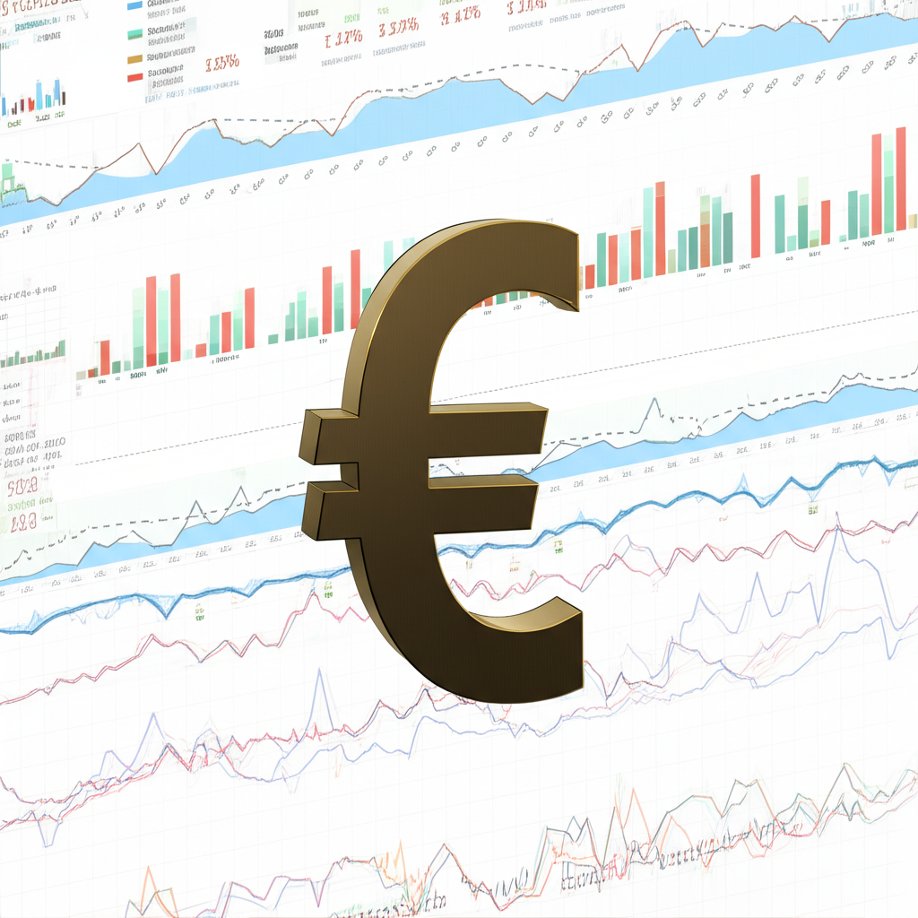 顯示歐元區經濟數據下滑趨勢的圖表