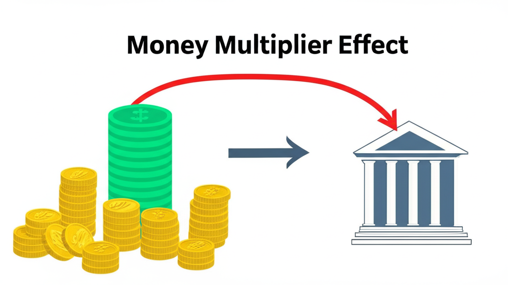 一張圖表比較降準與升準的效果,一邊顯示資金流入刺激經濟,另一邊顯示資金收回抑制經濟。