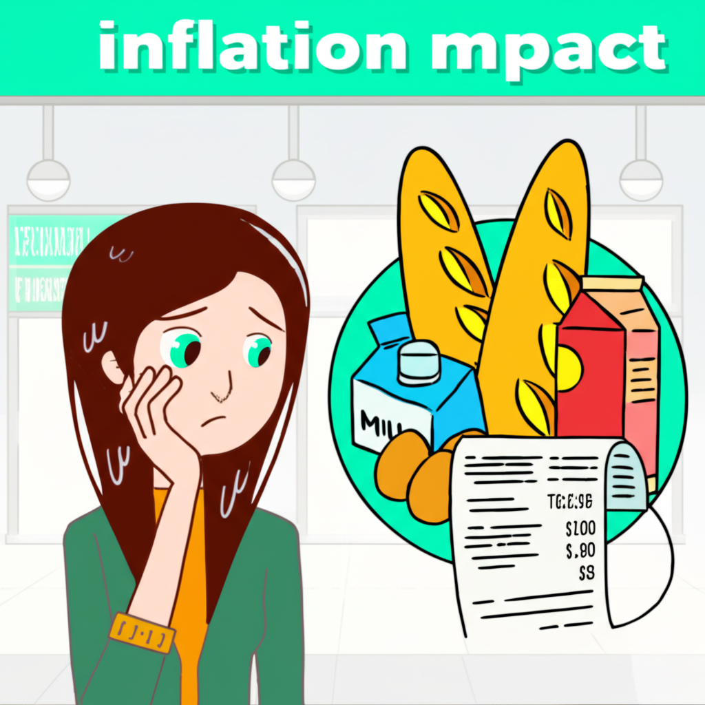 裝滿商品的購物車，上面標示著價格，代表消費者物價與通貨膨脹