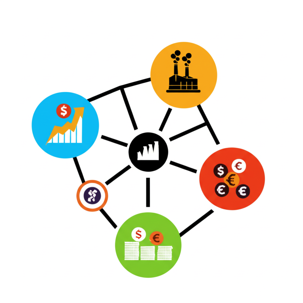 一隻手正在調整經濟數據圖表上的利率撥盤，象徵中央銀行調控貨幣政策