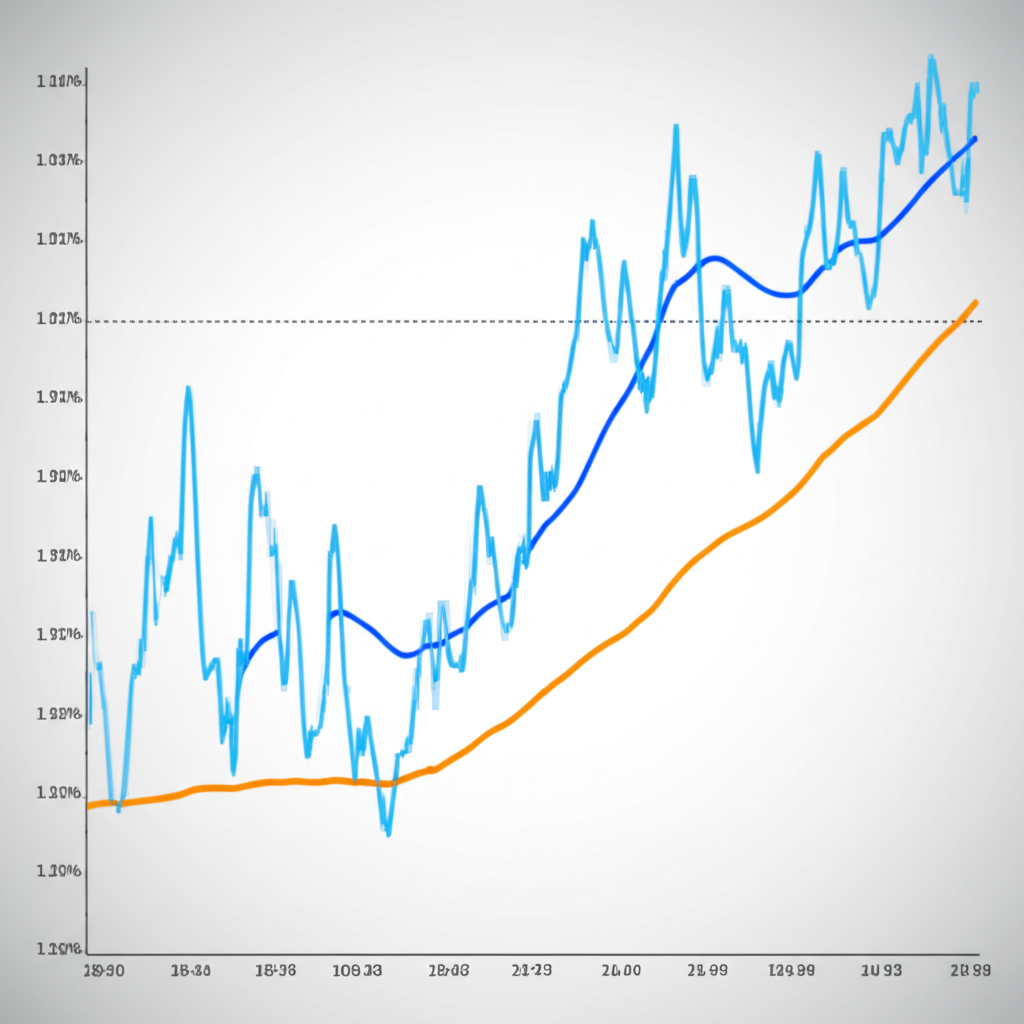 ภาพประกอบกราฟการเทรดพร้อมเส้น Moving Average แสดงแนวโน้มและแนวรับแนวต้าน