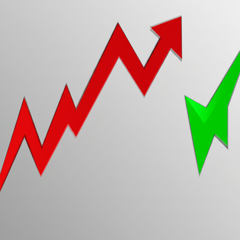 股票市場紅綠燈示意圖,展示紅色上漲、綠色下跌的視覺化概念