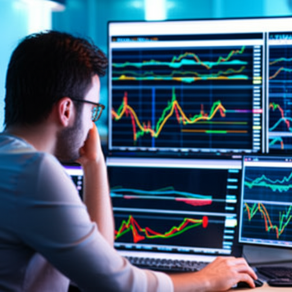 กราฟ Forex แสดงแนวโน้มและอินดิเคเตอร์ต่างๆ อย่างชัดเจน