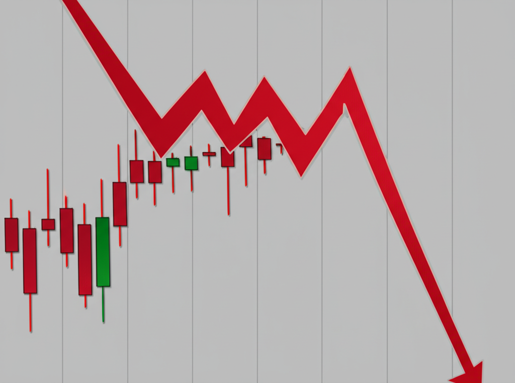 graphic of stock market downtrend