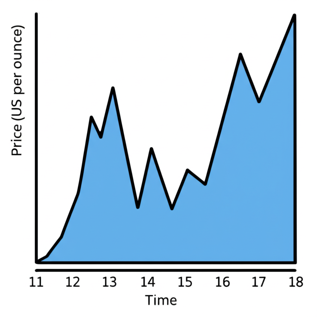 鉑金價格走勢趨勢圖，顯示近期與長期國際鉑金報價變動