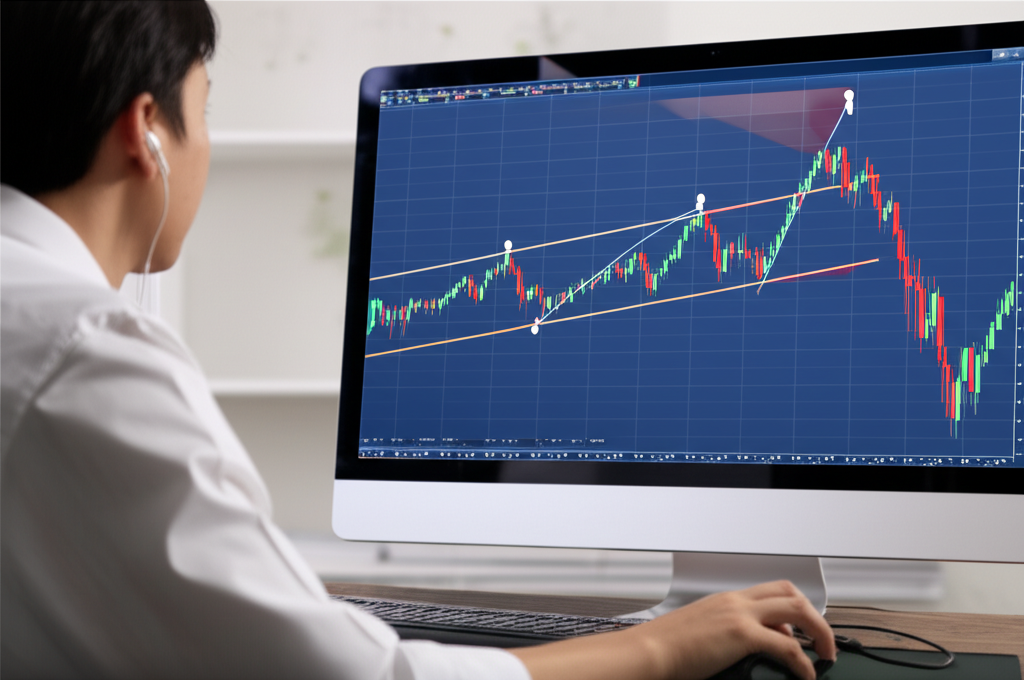 กราฟแสดงการ Breakout ของรูปแบบ Bullish Flag