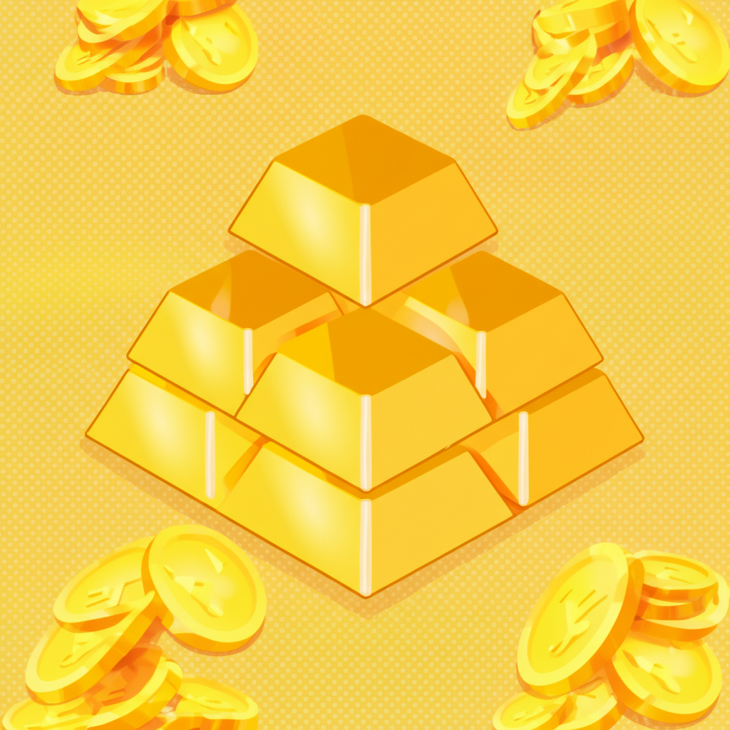 金條與金幣插畫，象徵黃金的實體價值與投資意義