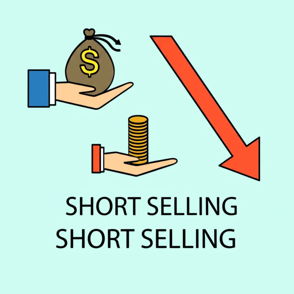 illustration of short selling concept