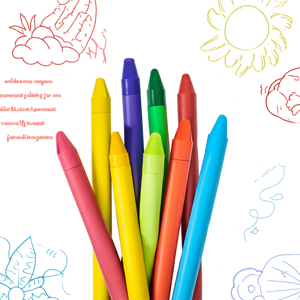 Jumbo crayons as an investment for child development and art illustration