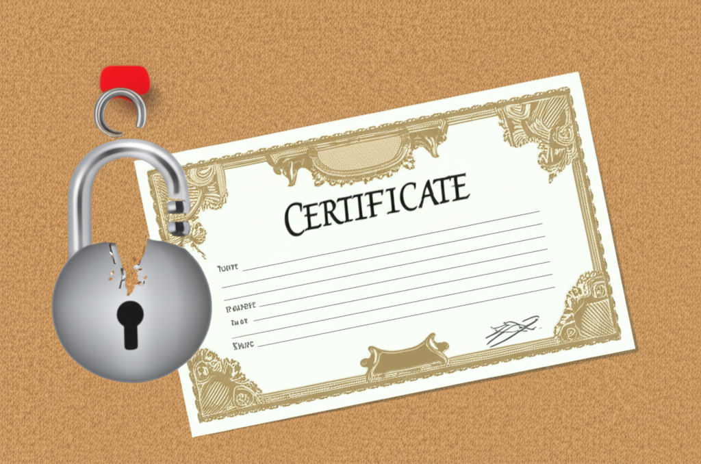 An illustration of a stock certificate being removed from a board with a broken padlock representing restricted trading and low liquidity