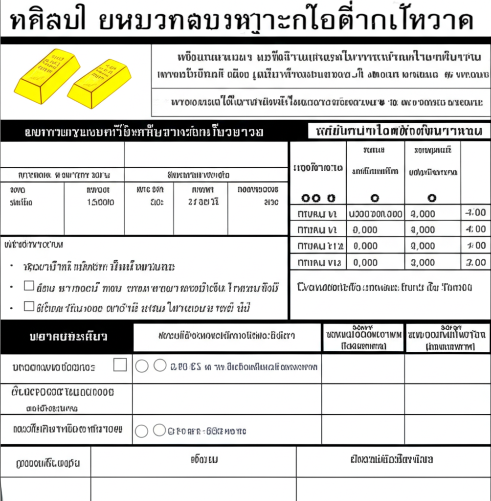 การคำนวณกำไรจากการขายทองคำสำหรับภาษีเงินได้บุคคลธรรมดาในประเทศไทยพร้อมแบบฟอร์มภาษี