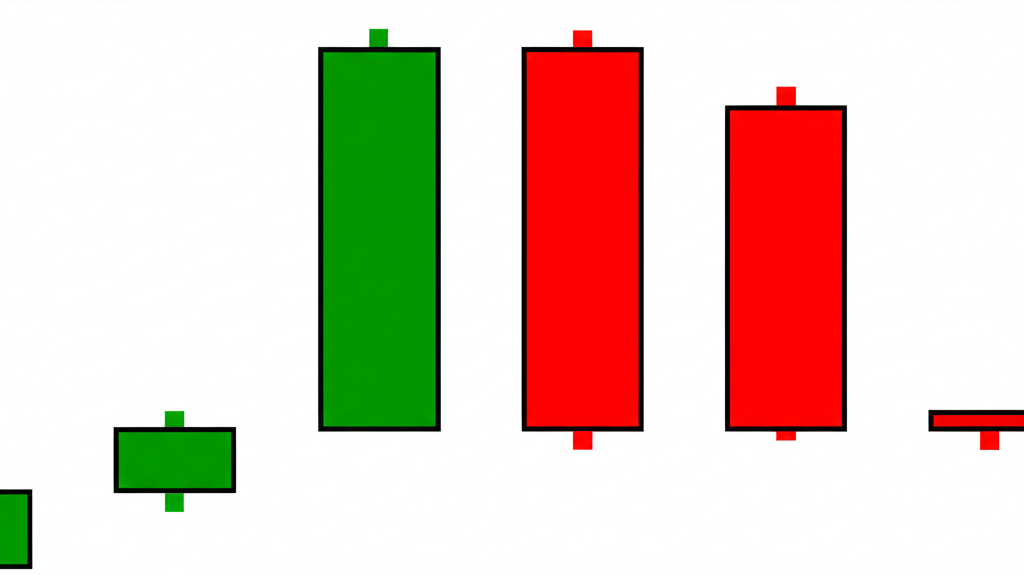 ภาพประกอบรูปแบบ Bullish Engulfing ด้วยแท่งแดงเล็กตามด้วยแท่งเขียวใหญ่ในแนวโน้มขาลง