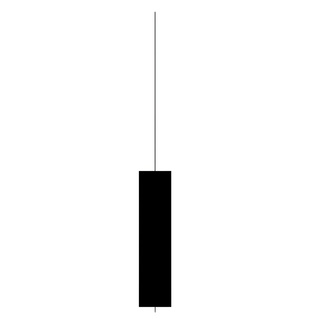 Candlestick chart showing a perfect dragonfly doji with a small body and a very long lower shadow