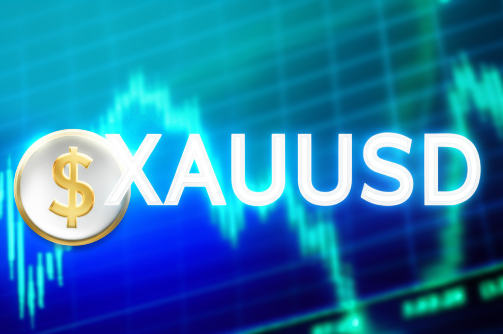 ภาพประกอบสัญลักษณ์คู่สกุลเงิน XAUUSD ทองคำออนซ์และดอลลาร์สหรัฐบนหน้าจอดิจิทัล