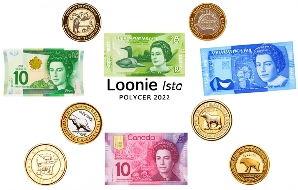 ธนบัตรพอลิเมอร์แคนาดาและเหรียญพิเศษอย่าง Loonie และ Toonie กับภาพสัตว์