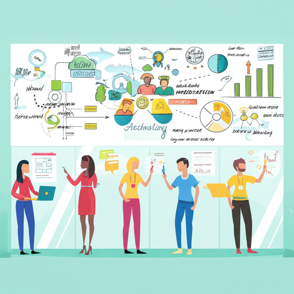 印度蓬勃發展的新創生態系統圖示,聚焦創新與科技,多樣化企業家共同合作