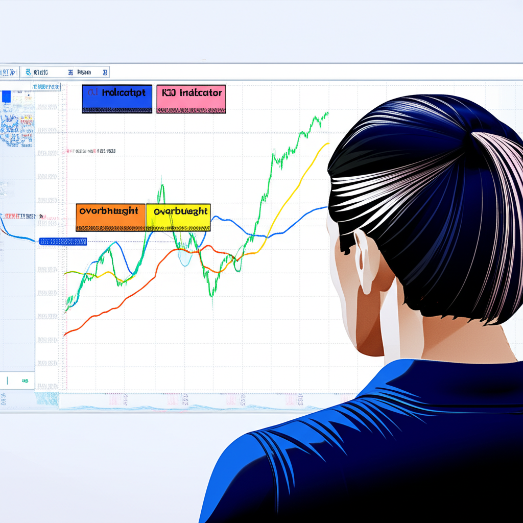 นักลงทุนไทยกำลังวิเคราะห์หน้าจอเทรดด้วย KDJ Indicator แสดงโซนซื้อมากเกินและขายมากเกินสำหรับหุ้น ฟอเร็กซ์ และคริปโต