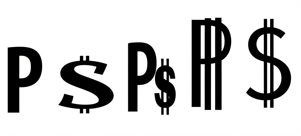 An illustration depicting the historical evolution of the dollar sign from Ps representing Spanish pesos to the modern dollar symbol