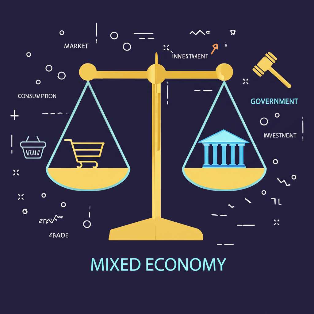 Mixed economy balance between market and government
