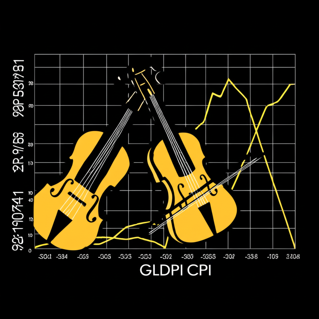 GDP 與 CPI 關係如音樂雙重奏的經濟圖表插圖