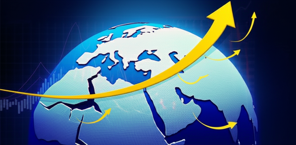 全球經濟與地緣政治動盪中黃金價格飆升的插圖