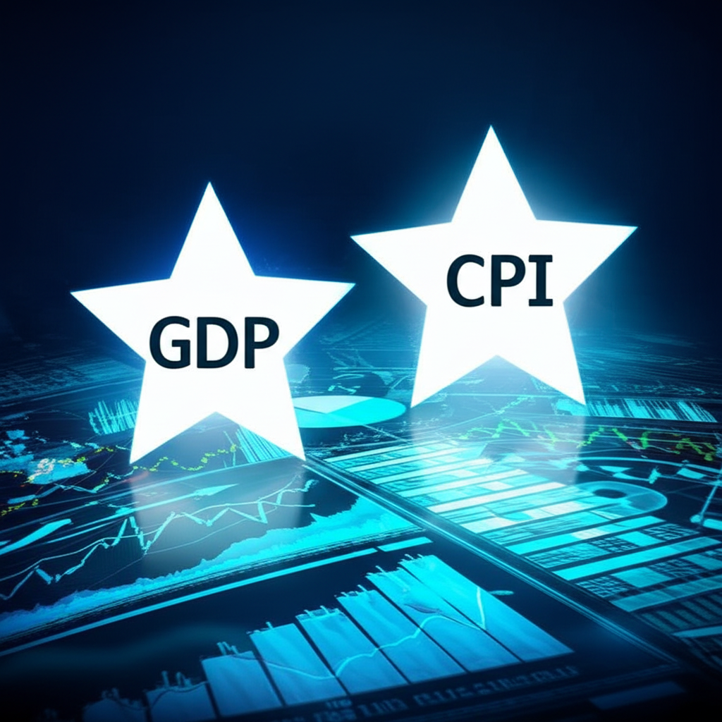 GDP 和 CPI 如兩顆閃耀之星，照亮經濟圖景的插圖
