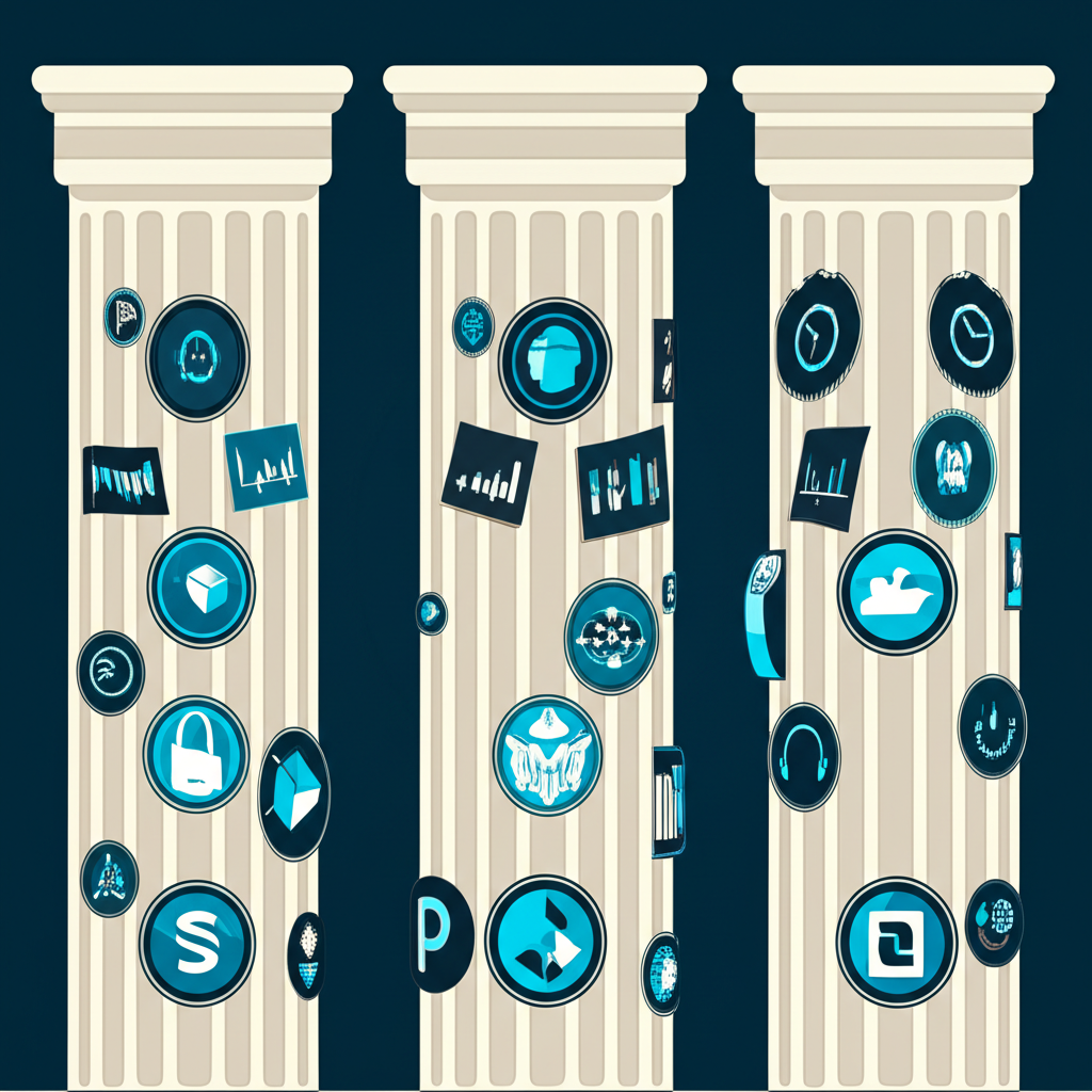 道瓊、標普500與那斯達克三大指數的象徵圖像