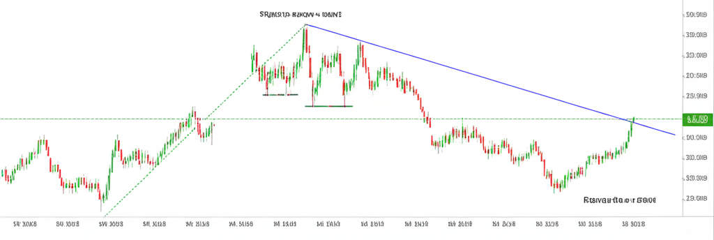Illustration showing the zigzag indicator identifying price highs and lows based on percentage changes