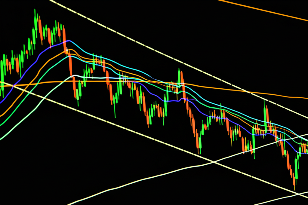 金融市場圖表顯示價格趨勢線與指標線呈現看漲背離,預示趨勢反轉訊號