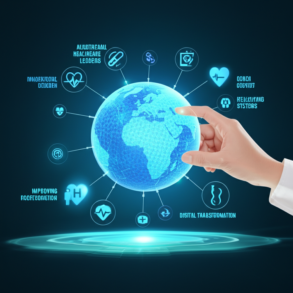 ภาพประกอบผู้นำด้านนวัตกรรมสุขภาพระดับโลกที่มุ่งปรับปรุงสุขภาพและระบบผ่านการเปลี่ยนแปลงดิจิทัล