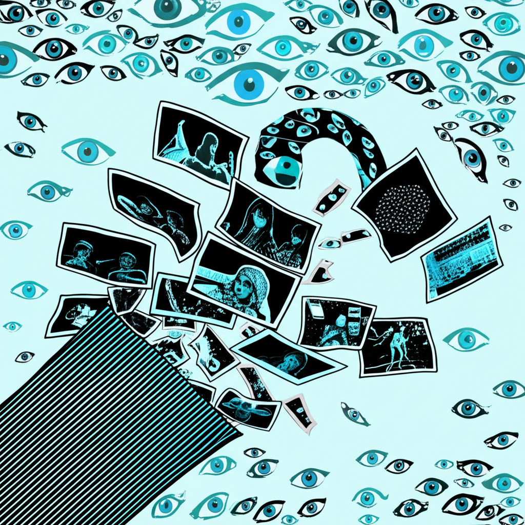 數字鎖打破,私人照片和影片溢出,象徵洩露的日本內容與全球網路監視