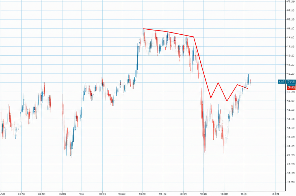 Illustration of a clean market chart with a zigzag line filtering noise revealing true market structure