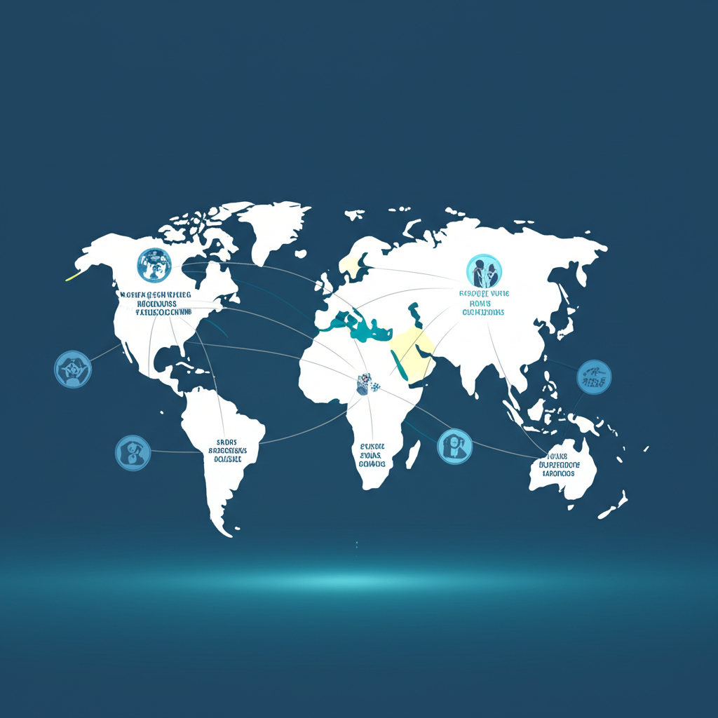 ภาพประกอบบริษัทบริการสุขภาพทั่วโลกที่มุ่งยกระดับการเข้าถึง การดูแล และผลลัพธ์ด้านสุขภาพด้วยขอบเขตสากล