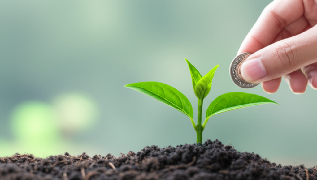 ภาพประกอบการลงทุนสม่ำเสมอด้วยเงินจำนวนน้อยเพื่อเติบโตเหมือนต้นไม้เงิน