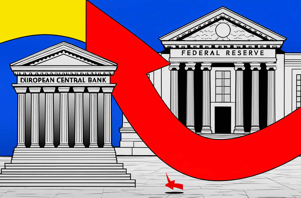 歐洲央行與聯準會貨幣政策差異導致資金流動的插圖